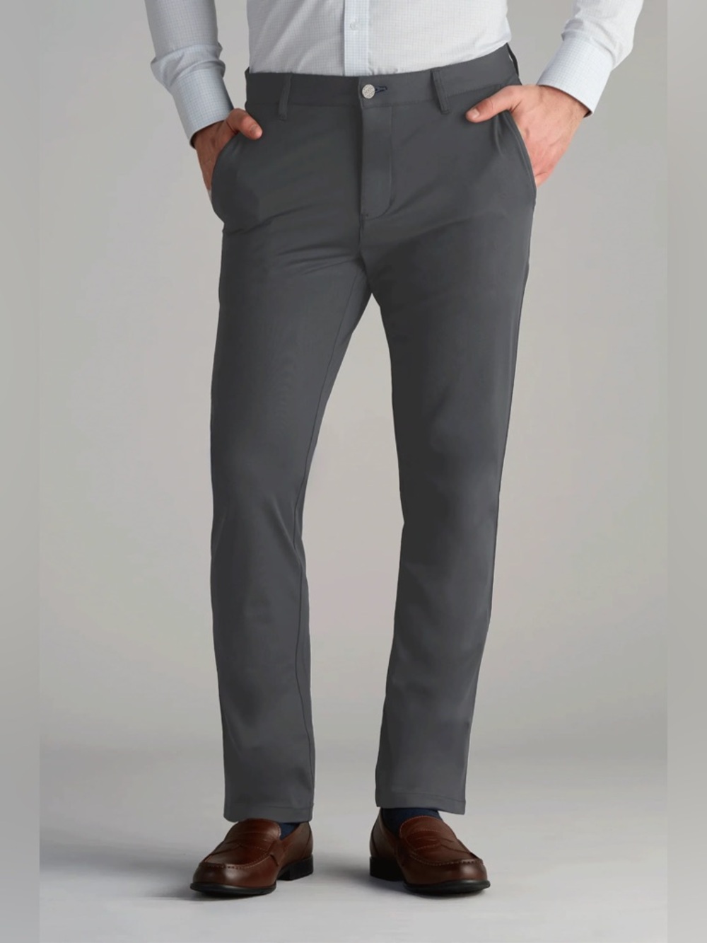Twillory Performance Chino Pants Tailored Fit in Grey, Men’s size 34 Waist